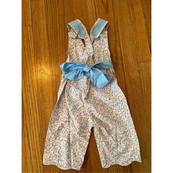 Vintage Debbie Dare Girls Floral Bunny Ears Scalloped Romper Size 18mo - Picture 4 of 5